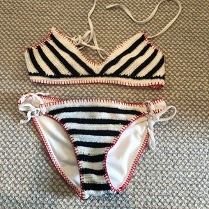 Crochet American stripes bikini